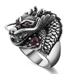 Silver Dragon Ring - Chinese Style - Vignette | Steampunk Store