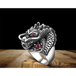 Silver Dragon Ring - Chinese Style - Vignette | Steampunk Store