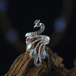 Steampunk ring  Silver Peacock - Vignette | Steampunk Store