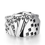 Men's Ring - Silver Poker - Vignette | Steampunk Store