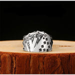 Men's Ring - Silver Poker - Vignette | Steampunk Store
