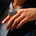 Wolf Head Ring Silver - Fenrir - Vignette | Steampunk Store