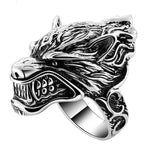 Wolf Head Ring Silver - Fenrir - Vignette | Steampunk Store