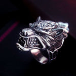 Wolf Head Ring Silver - Fenrir - Vignette | Steampunk Store