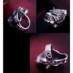 Wolf Head Ring Silver - Fenrir - Vignette | Steampunk Store