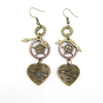 Steampunk earrings Mechanical Hearts - Vignette | Steampunk Store