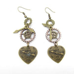 Steampunk earrings Mechanical Hearts - Vignette | Steampunk Store
