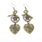 Steampunk earrings Mechanical Hearts - Vignette | Steampunk Store