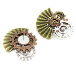 Steampunk earrings  Japanese fans - Vignette | Steampunk Store