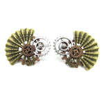 Steampunk earrings  Japanese fans - Vignette | Steampunk Store