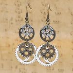 Women's Fantasy Dangle Earring - Steampunk Gears - Vignette | Steampunk Store
