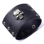 Men's Skull Leather Bracelet - Vignette | Steampunk Store