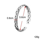 Bracelet Jonc Homme Argent Tressé - Vignette | Steampunk Store