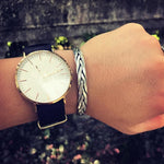 Bracelet Jonc Homme Argent Tressé - Vignette | Steampunk Store