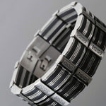 Men's Large Bracelet - Broaded Steel - Vignette | Steampunk Store