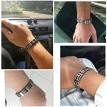 Men's Large Bracelet - Broaded Steel - Vignette | Steampunk Store