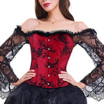 Bustier Rouge Dentelle Noire - Elizabeth Bathory - Vignette | Steampunk Store