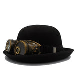 Steampunk Bowler Hat with Goggles – Retro Futuristic Style - Vignette | Steampunk Store