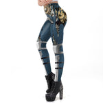 Steampunk Leggings Blue - Vignette | Steampunk Store