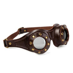 Lunette Steampunk Cuir Riveté - Style Rétro - Vignette | Steampunk Store