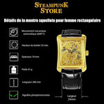 Women's Rectangle Watch - Skeleton - Vignette | Steampunk Store