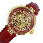 Women's Skeleton Automatic Watch - Red - Vignette | Steampunk Store