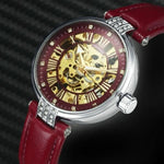 Women's Skeleton Automatic Watch - Red - Vignette | Steampunk Store