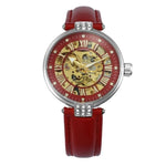 Women's Skeleton Automatic Watch - Red - Vignette | Steampunk Store