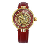 Women's Skeleton Automatic Watch - Red - Vignette | Steampunk Store