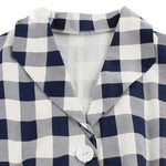 Blue and White Long Dress - Vintage Checkerboard - Vignette | Steampunk Store