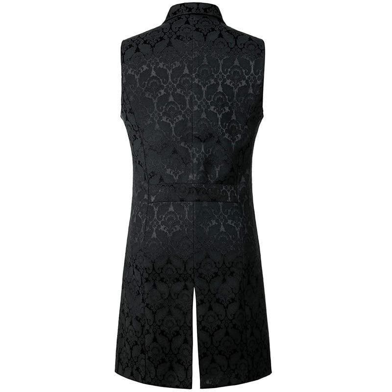 Veste Longue Homme Steampunk noire vue arrière | Steampunk Store