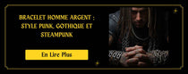 Bracelet Homme Argent  Style Punk, Gothique et Steampunk