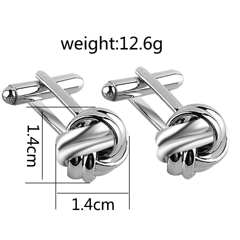 Interlaced Knot Cufflinks - Ashford — Motif dimensions and swivel bars