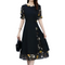 Robe Longue Noire Fleurie