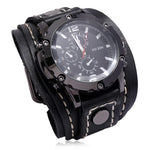 Montre Quartz Homme Cuir Large - Bracelet Vachette Vintage ou Punk - Vignette | Steampunk Store