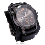 Montre Quartz Homme Cuir Large - Bracelet Vachette Vintage ou Punk - Vignette | Steampunk Store