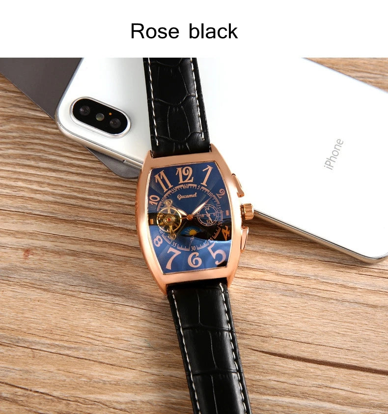 Montre Automatique Tonneau Homme à Cœur Ouvert - vue 16