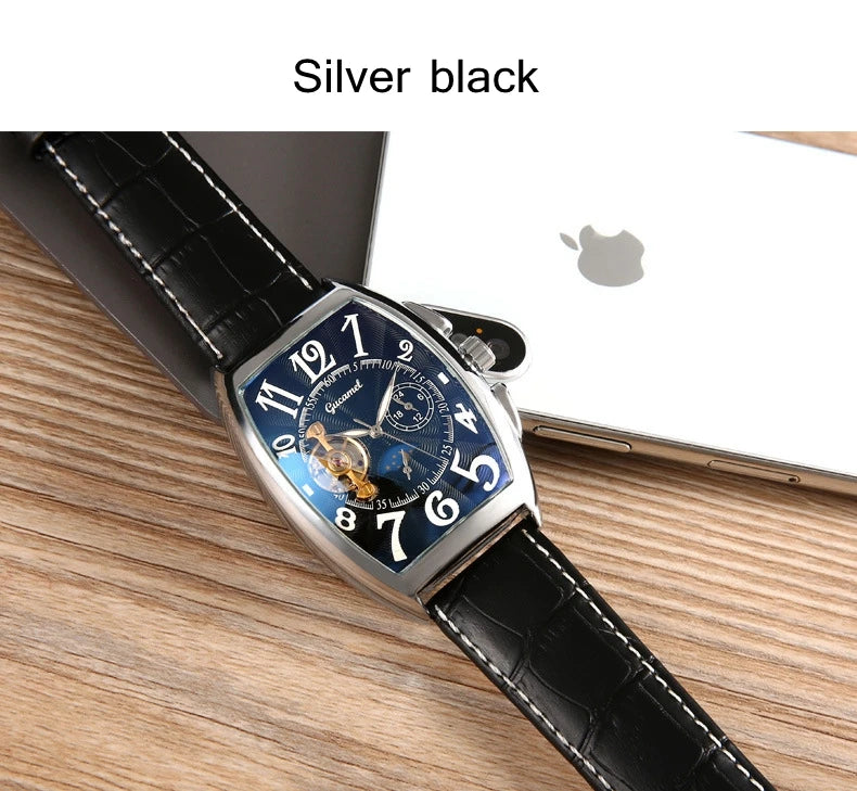 Montre Automatique Tonneau Homme à Cœur Ouvert - vue 17