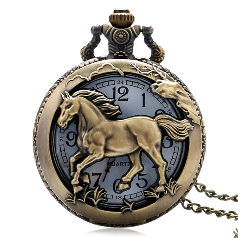 Montre à gousset cheval vintage en bronze — Stallion - Photo 19