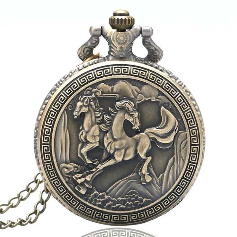 Montre à gousset cheval vintage en bronze — Stallion - Photo 15