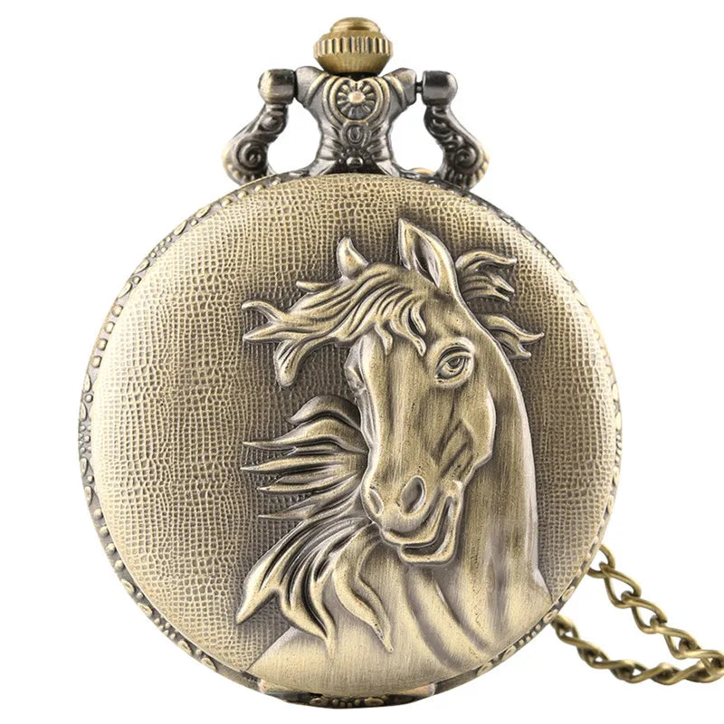 Montre à gousset cheval vintage en bronze — Stallion - Photo 16