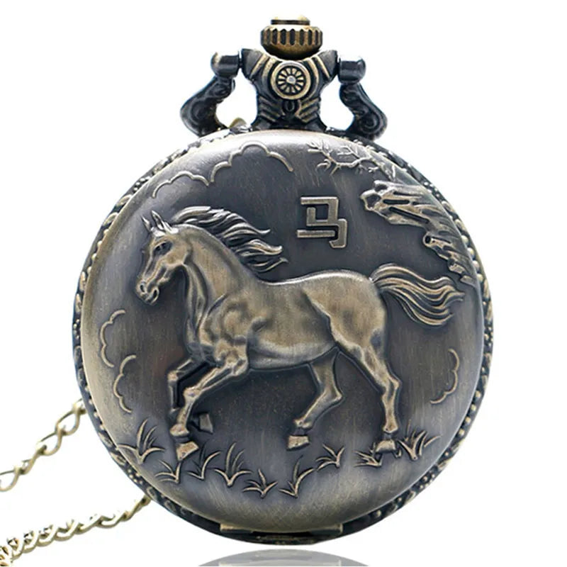 Montre à gousset cheval vintage en bronze — Stallion - Photo 14