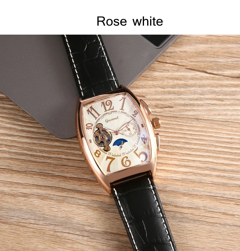 Montre Automatique Tonneau Homme à Cœur Ouvert - vue 15