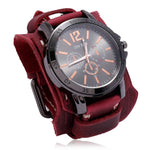 Montre Quartz Homme Cuir Large - Bracelet Vachette Vintage ou Punk - Vignette | Steampunk Store