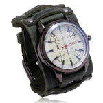 Montre Quartz Homme Cuir Large - Bracelet Vachette Vintage ou Punk - Vignette | Steampunk Store