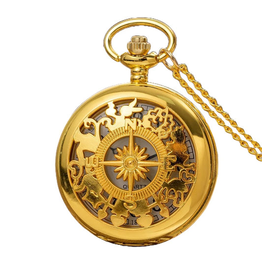 Montre de Poche Steampunk – Finition Or Antique (Quartz)