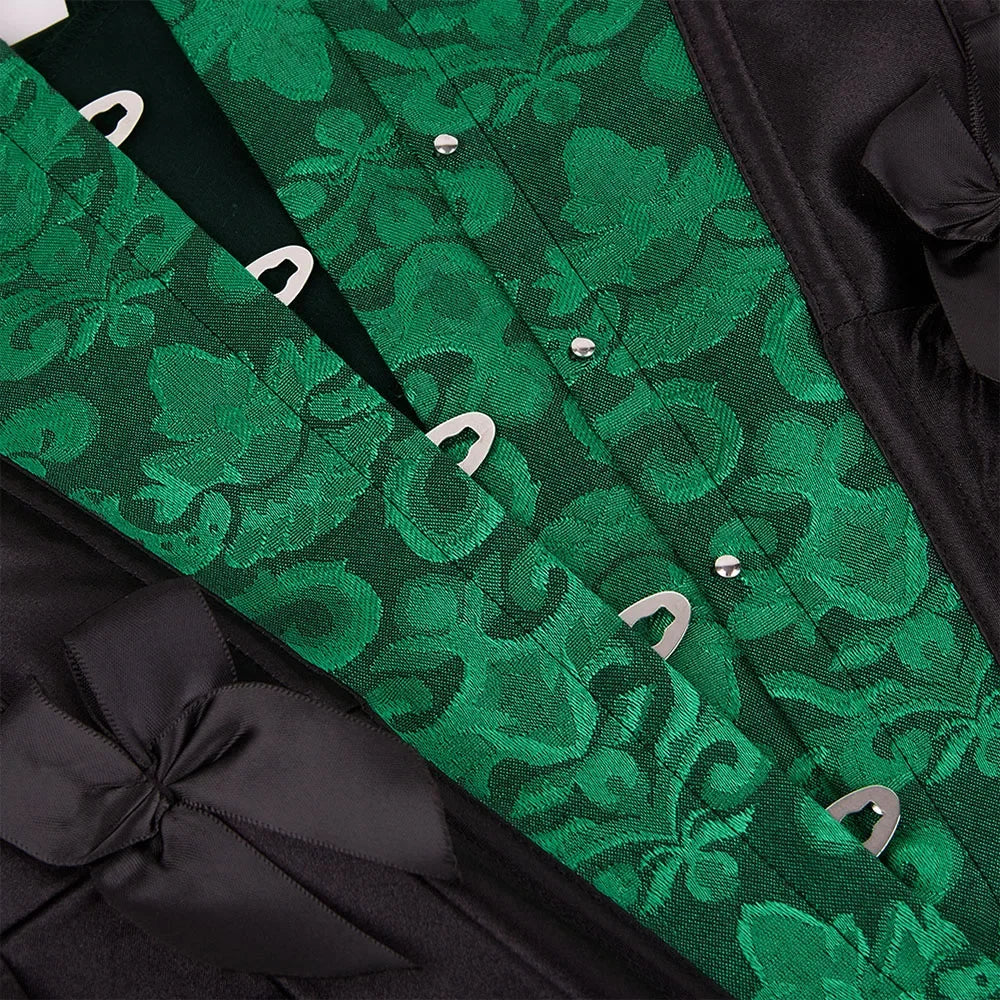 Espartilho de Jacquard com Peplum - Estilo Burlesco - detalhe 7