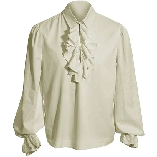 Camisa Renda Homem com Folhos - Estilo Gotico Vitoriano