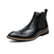 Bottines Chelsea, Brogue Gentleman pour Homme - Slip-On Cuir Patiné, 3 Coloris