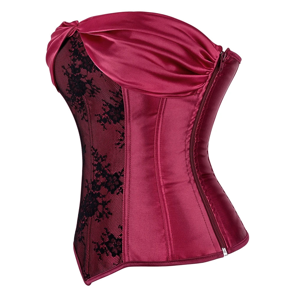 Corset Victorien Satin et Dentelle - 4 Couleurs - détail 14
